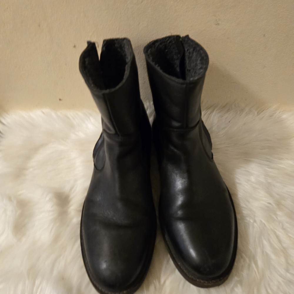 Pajar Canada Black Leather Winter Boots Waterproof With Zips US 11-11.5 EUR 44